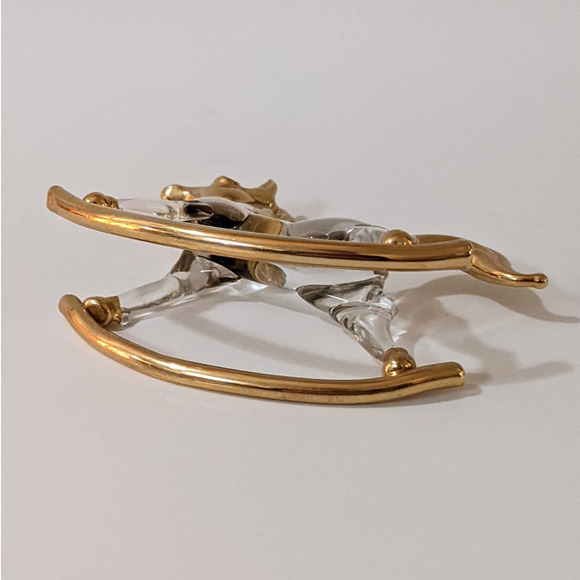Vintage Crystal & Gold Rocking Horse Small Figurine - Picture 9 of 10